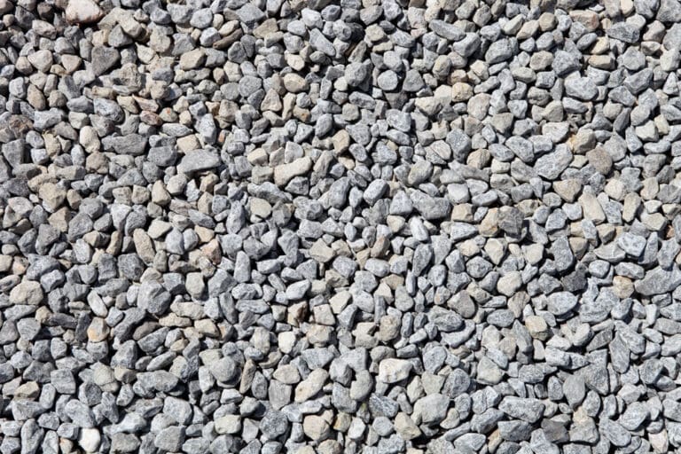 Close-up view of crushed gravel